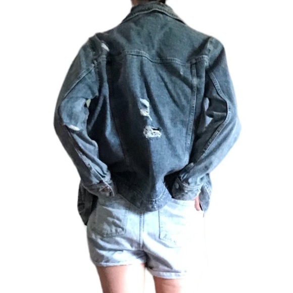Boyfriend  Denim Jean Trucker Jacket Size M - Picture 2 of 14